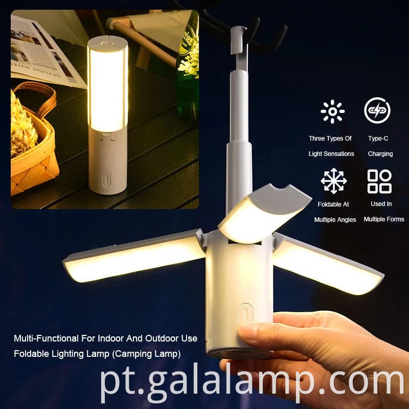 Lâmpada de acampamento inteligente com tecnologia de sensor de movimento